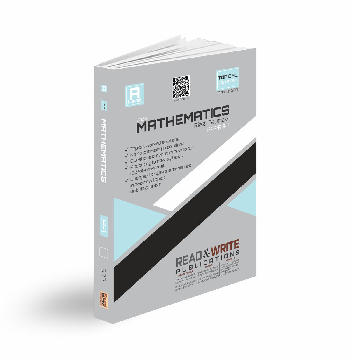 377 Mathematics A Level Paper-1 Topical Worked Solutions (Solved Past Papers)