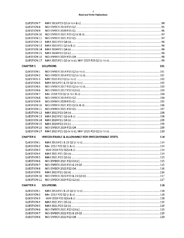 102 Accounting O Level/IGCSE Paper 2 Topical Worked Solutions