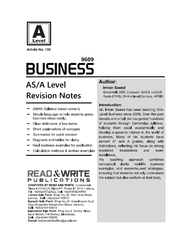 135 Business AS/A-Level Revision Notes