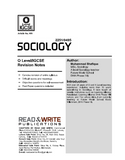 495 Sociology  O-Level/IGCSE Revision Notes Series