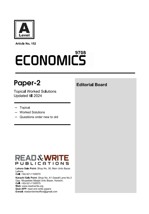 152 Economics A Level Paper 2 Topical Worked Solutions