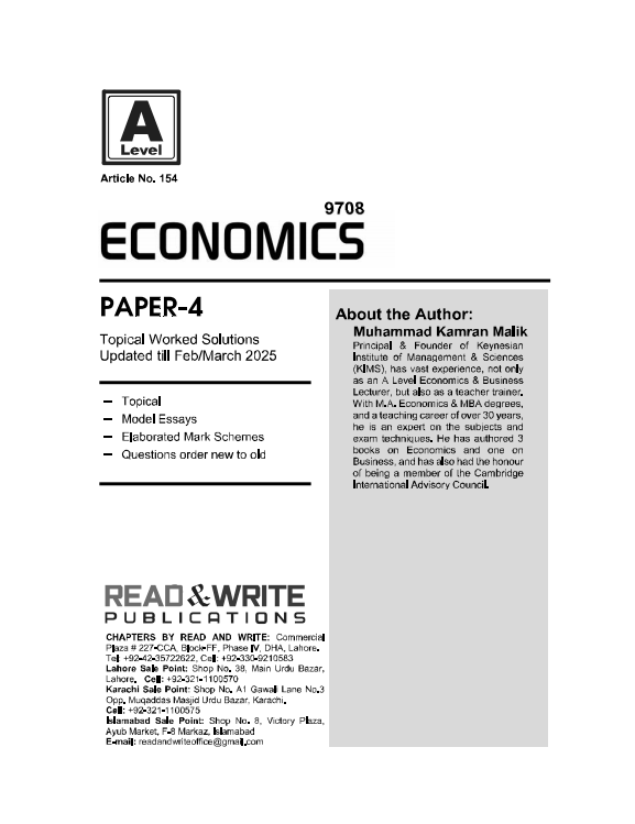 154 Economics A-Level Paper-4 Topical Worked Solutions