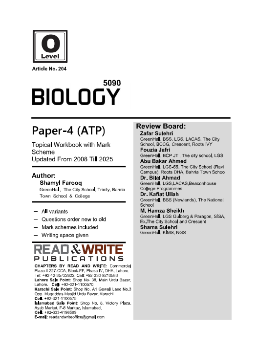 204 Biology O Level Paper-4 ATP Topical Workbook