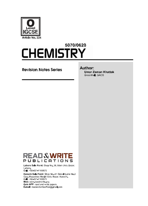 224 Chemistry O Level Notes by Umar Zaman Khattak
