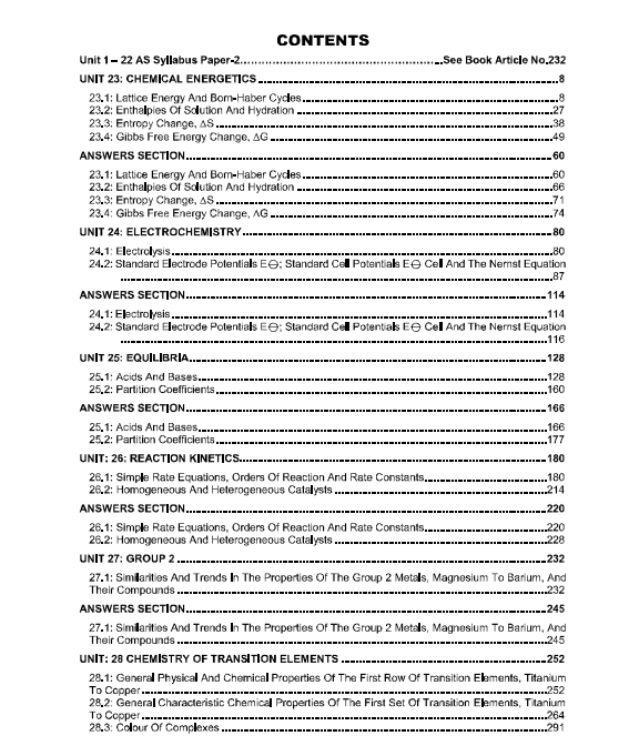 234 Chemistry A Level Paper 4 Topical Workbook and Past Papers