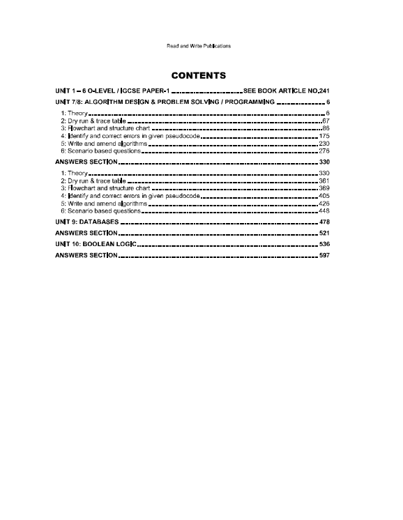242 Computer Science O Level/IGCSE Paper-2 Topical Workbook