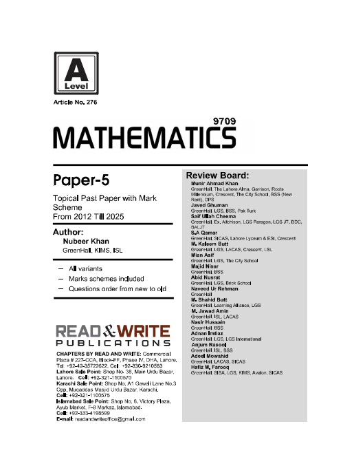 276 Mathematics A Level Paper 5 (S1) Topical past papers