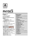 291 Physics A Level Paper-1 Classified/Topical Solved MCQs