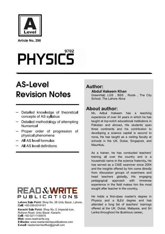 298 Physics A Level Revision Notes Series 9702
