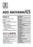 382 Add Mathematics O Level Paper-2 Topical Workbook By Editorial Board
