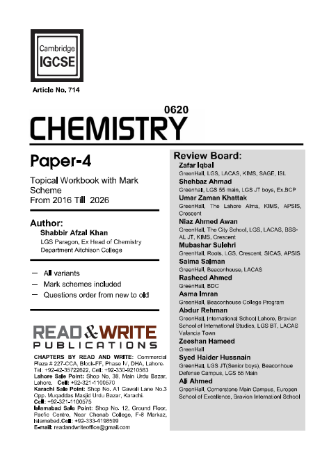 714 Chemistry IGCSE Paper-4 Topical Workbook
