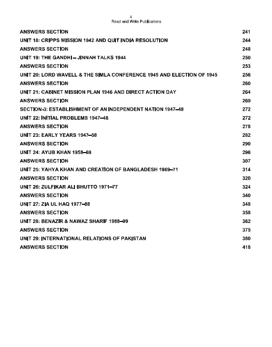 417 Pakistan Studies O Level/IGCSE Paper-1 Topical Workbook Unsolved