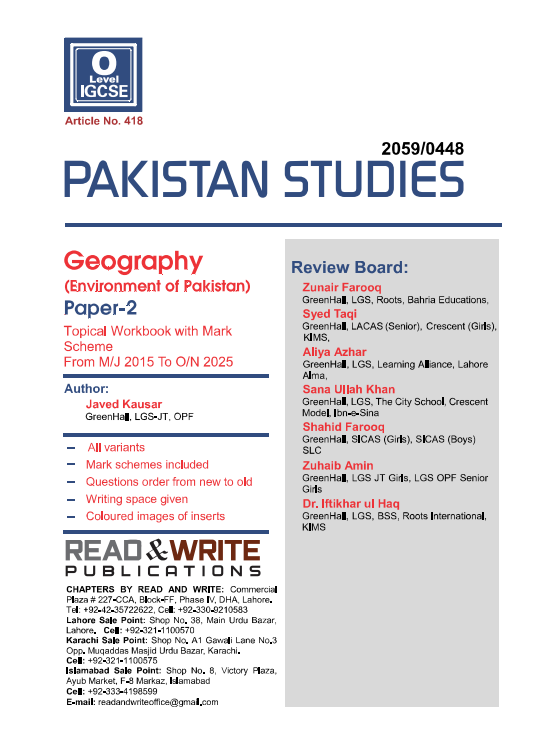 418 Pak Studies O-Level/IGCSE Paper-2 Topical Workbook
