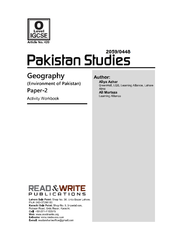 420 Pak Studies O Level Paper 2 Geography Revision Notes Series