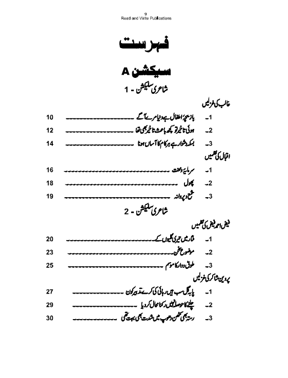 450 Urdu A level books Barge Noo (Matan) A Level Notes