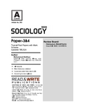 503 Sociology A Level Paper 3 & 4 Topical Past Papers By Editorial Board