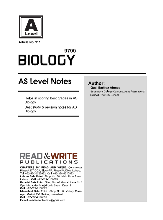 911 Biology AS Level Revision Notes