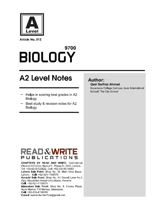 912 Biology A2 Level Revision Notes