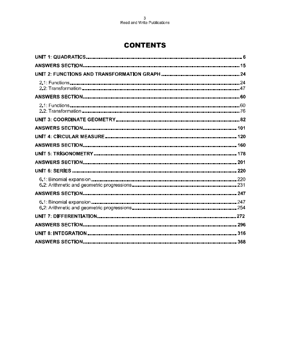 271 Mathematics A-Level Paper-1 Topical Past Papers