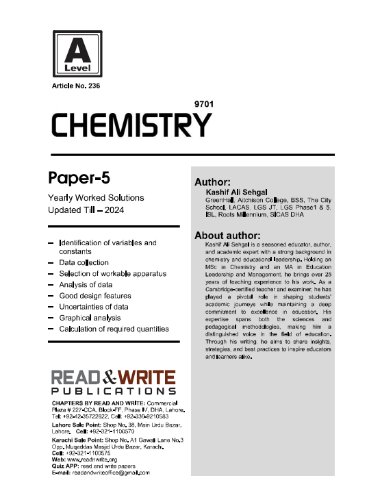 236 Chemistry A Level Paper-5 Worked Solutions