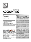102 Accounting O Level/IGCSE Paper 2 Topical Worked Solutions