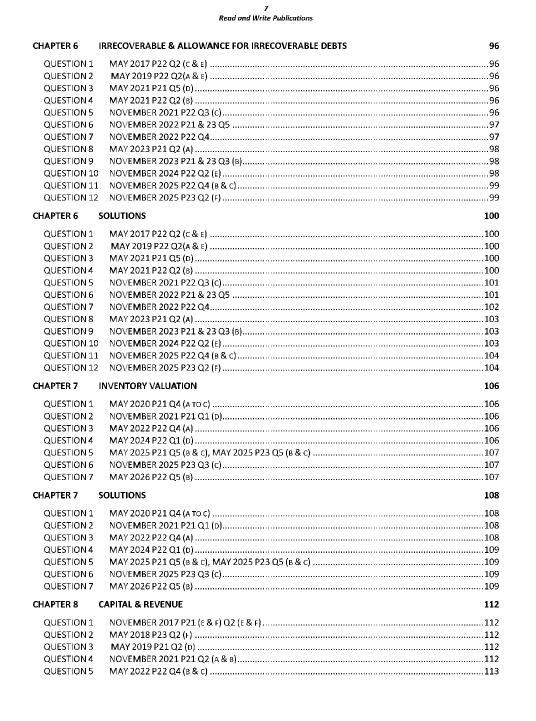 102 Accounting O Level/IGCSE Paper 2 Topical Worked Solutions