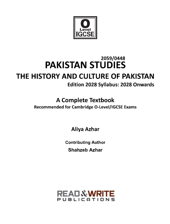 411 Pakistan Studies OLevel/IGCSE Text Book Series
