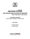 411 Pakistan Studies OLevel/IGCSE Text Book Series