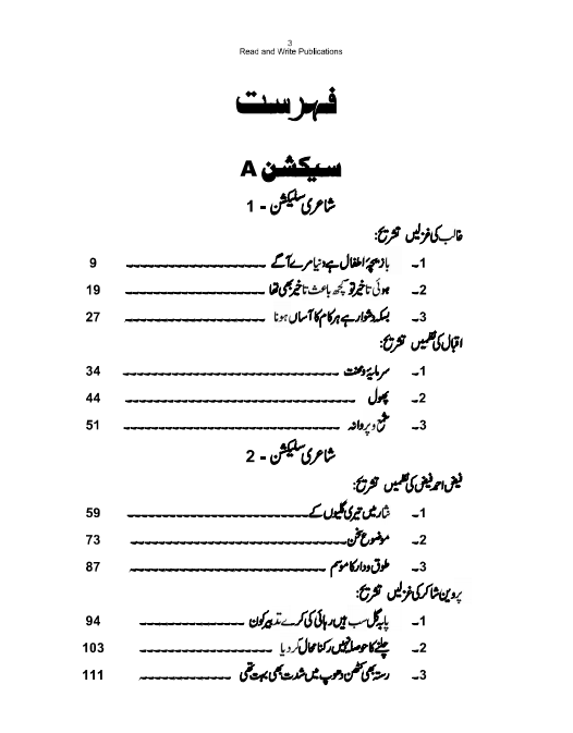445 Urdu A Level Revision Notes Series by Asjad Awan