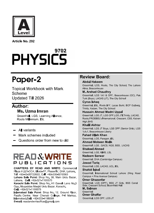 292 Physics A Level Paper 2 Topical Workbook