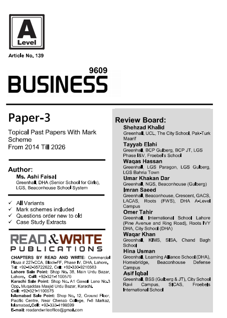 139 Business A Level Paper-3 Topical Past paper