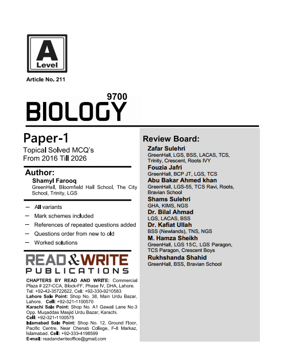 211 Biology As Level Paper 1 (MCQ's) Topical Worked Solutions