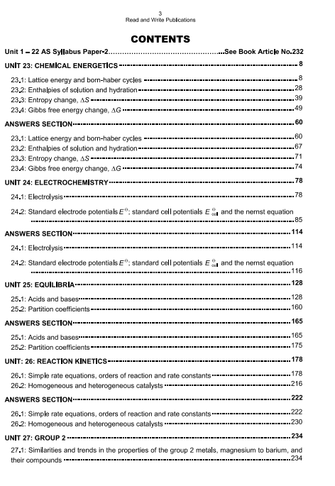 234 Chemistry A Level Paper 4 Topical Workbook and Past Papers
