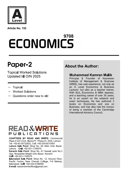 152 Economics A Level Paper 2 Topical Worked Solutions