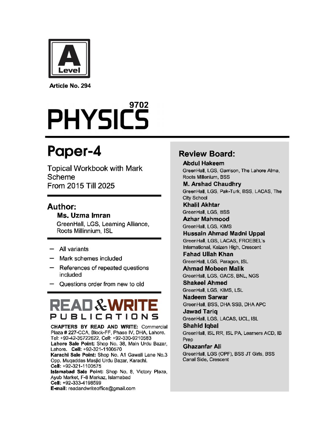 294 Physics A Level Paper 4 Topical workbook - Image 2
